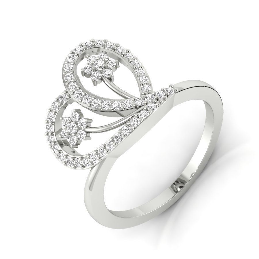 Heart Ring High Jewelry Cocktail Ring 3D print model 3D print model_13