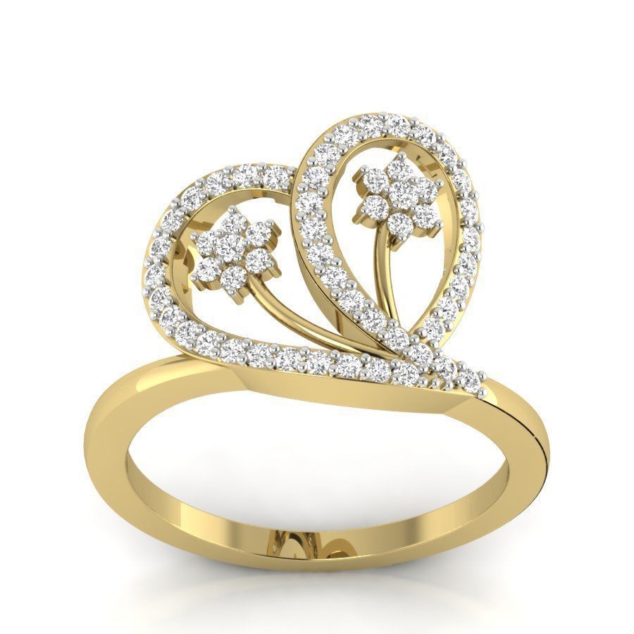 Heart Ring High Jewelry Cocktail Ring 3D print model 3D print model_3