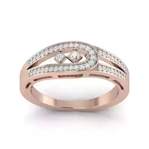 DIAMOND Cuban Link Chain Ring Stackable Ring 3D print model