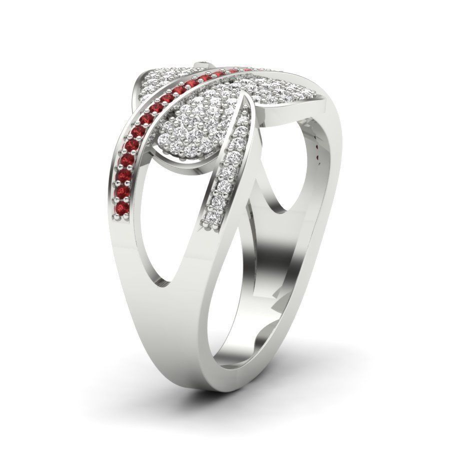 Valentines heart signet ring with ornament 3D print model 3D print model_7