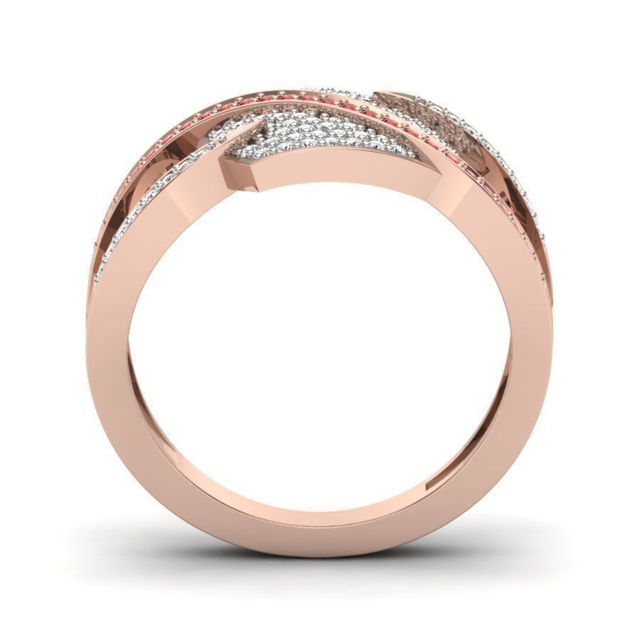 Valentines heart signet ring with ornament 3D print model 3D print model_10