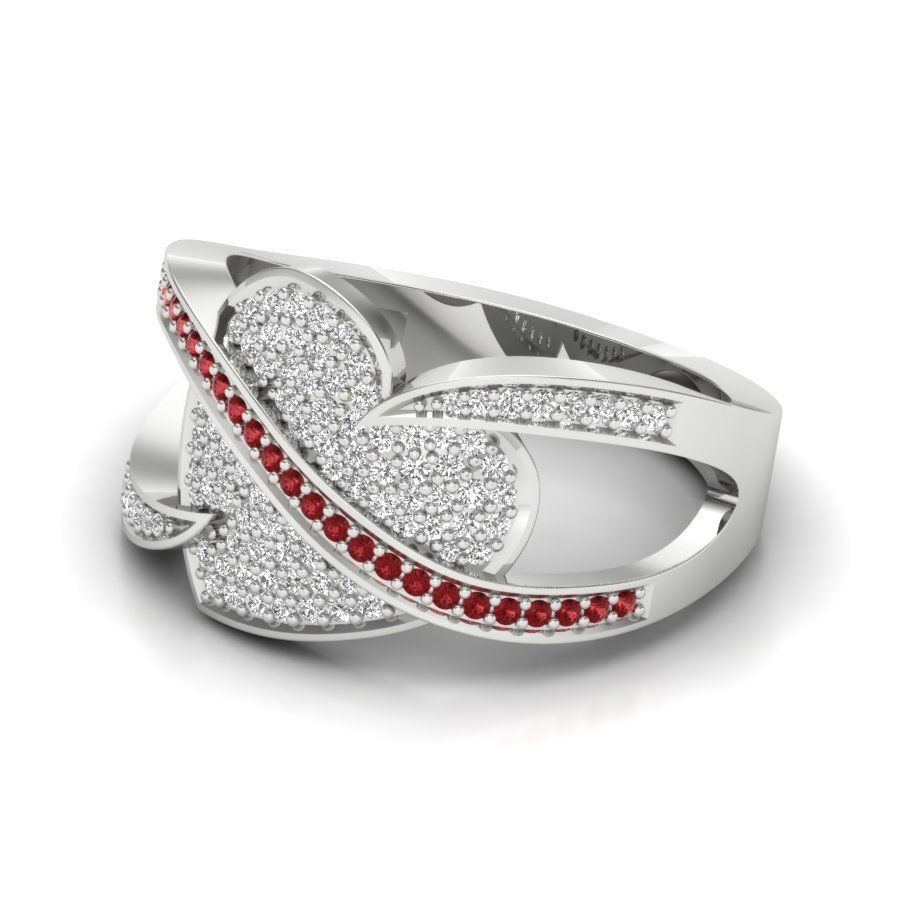 Valentines heart signet ring with ornament 3D print model 3D print model_8