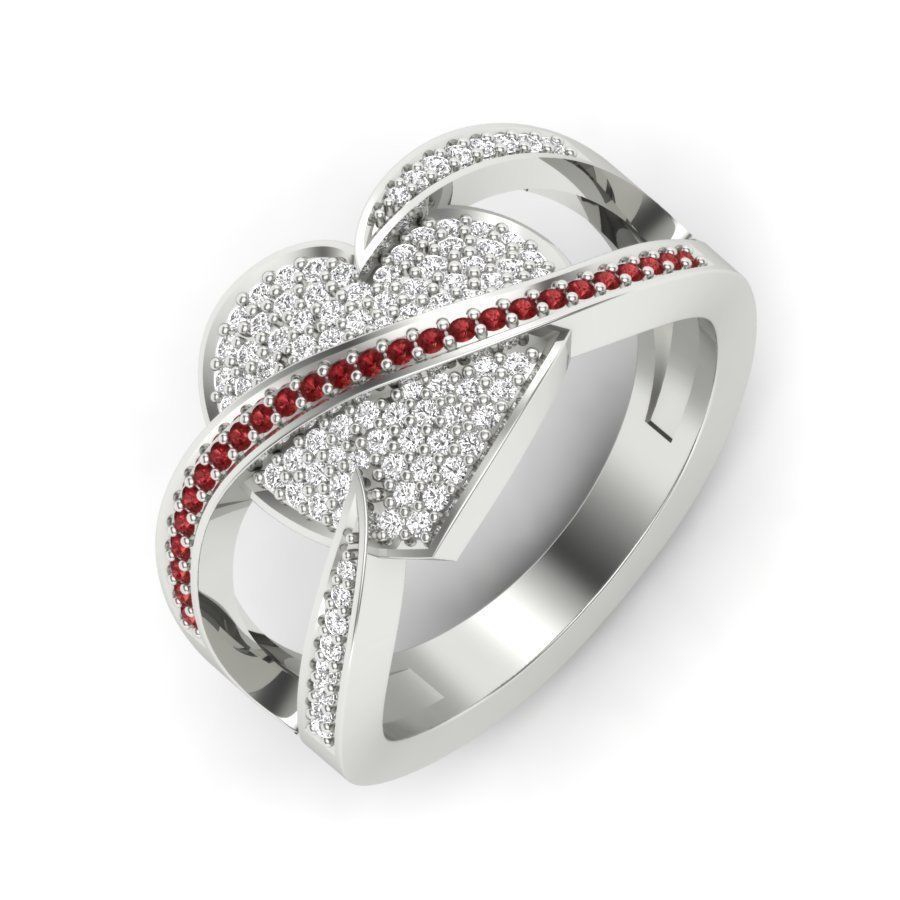 Valentines heart signet ring with ornament 3D print model 3D print model_13