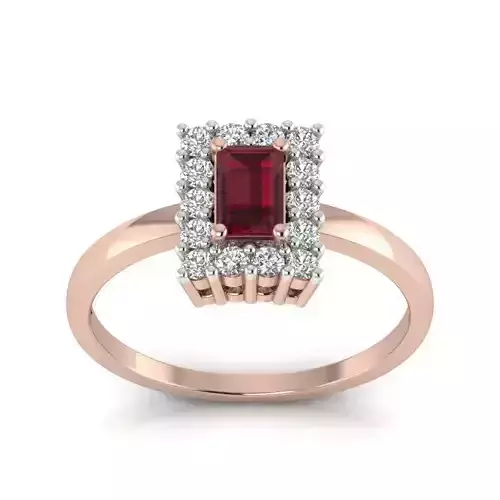  Engagement Emerald Stone Ring With Diamonds 3D print model 3D print model
