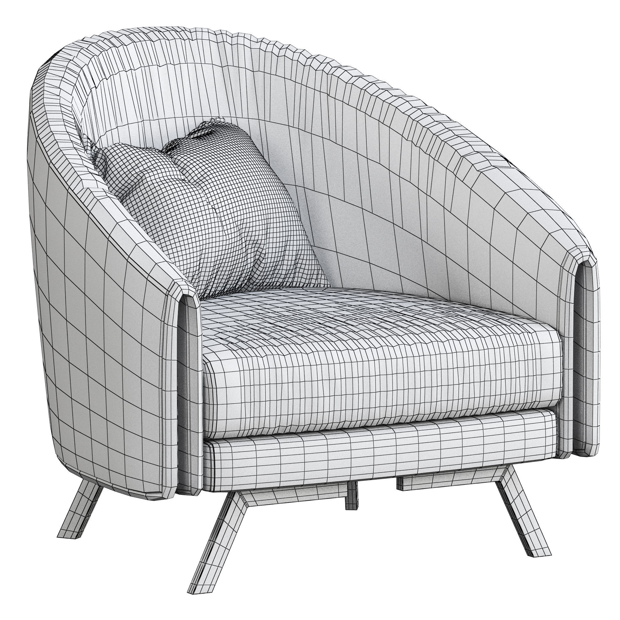 BONALDO Saddie Armchair 3D model_3