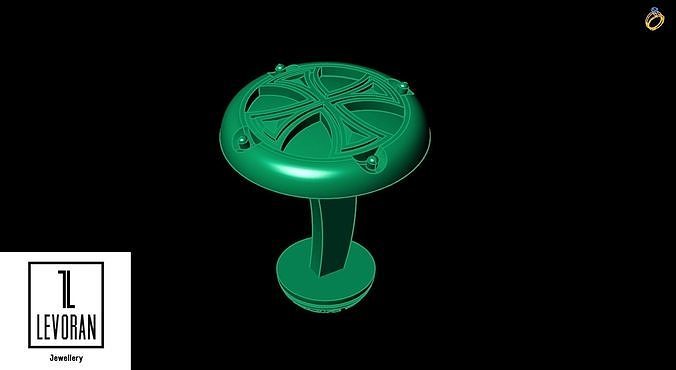 Cross cufflink  stl file 3D print model