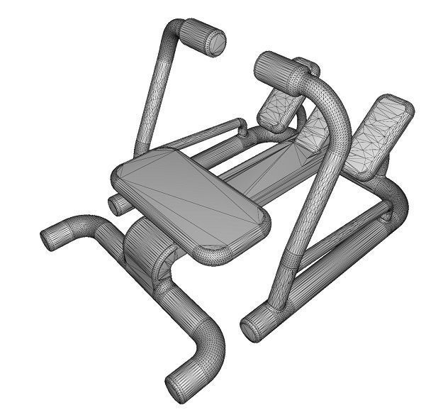 Gym Rowing Machine Toy Low-poly 3D model_4