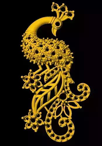 Sidepiece gold peacock