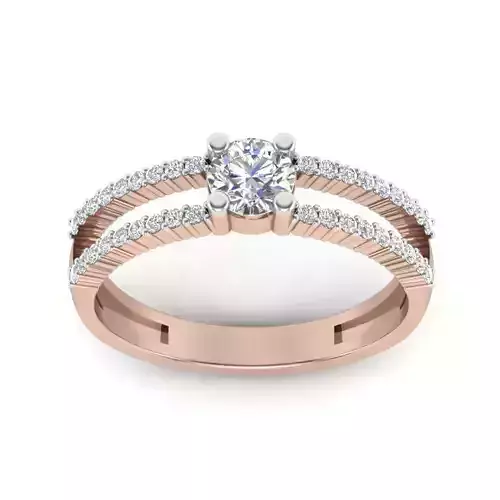 fashion engagement tone ring with  diamond 3D print model