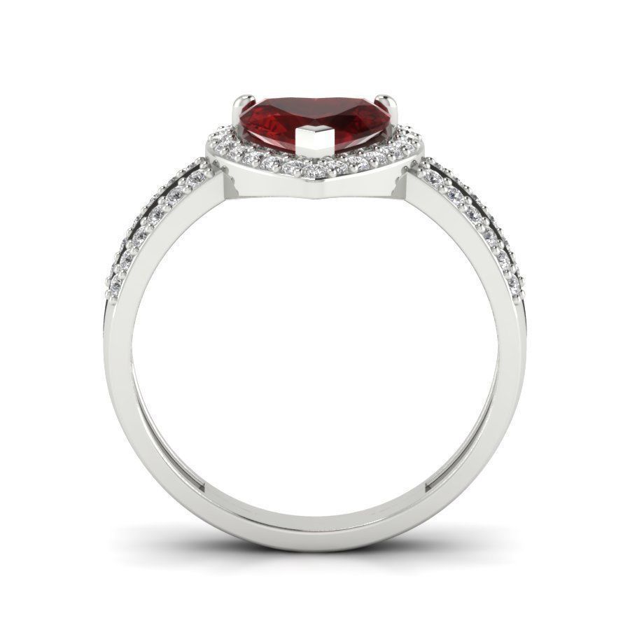 Heart Stone Engagement ring 3d model setting 3D print model_8