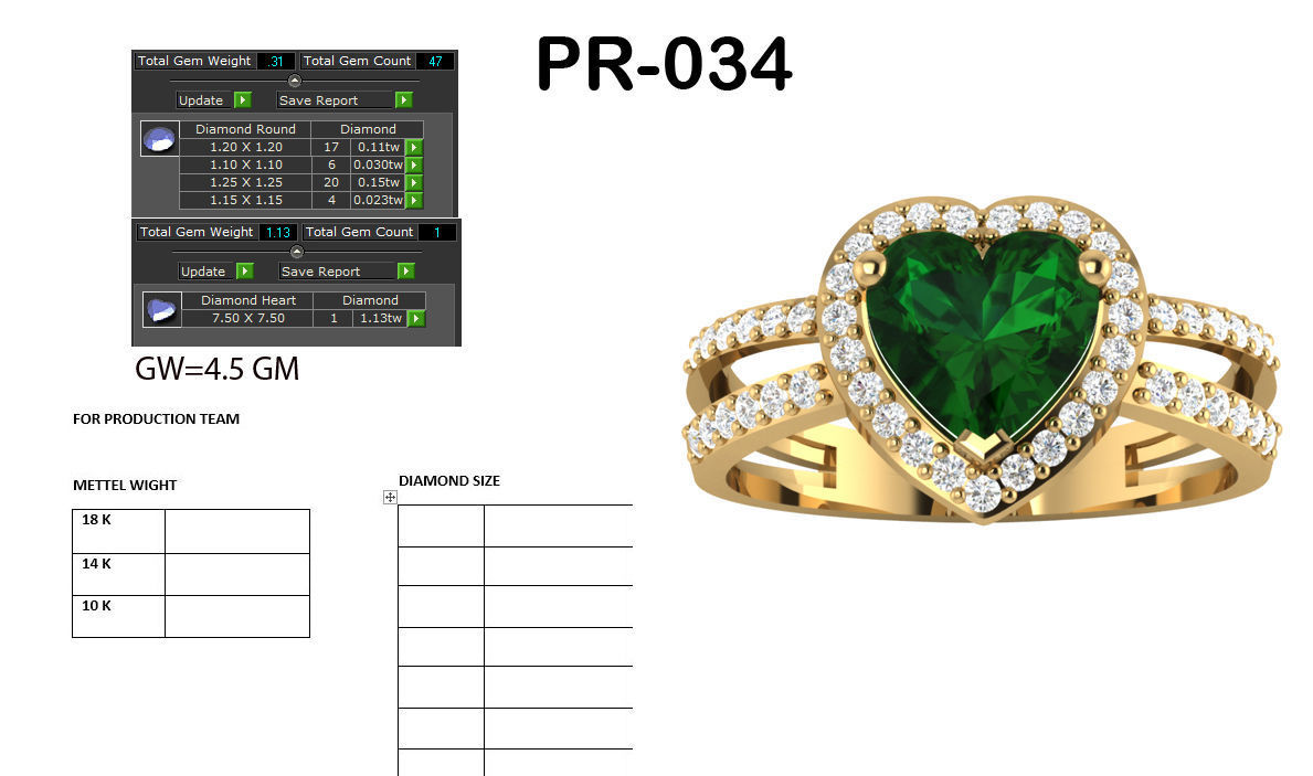 Heart Stone Engagement ring 3d model setting 3D print model_15