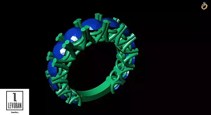 Multi stone ring Stl files