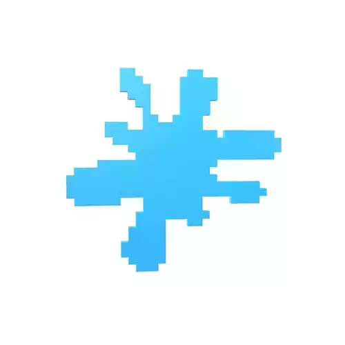 Voxel Splash Symbol v1 001 Low-poly 3D model