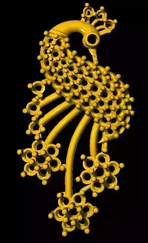 Sidepiece golden peacock