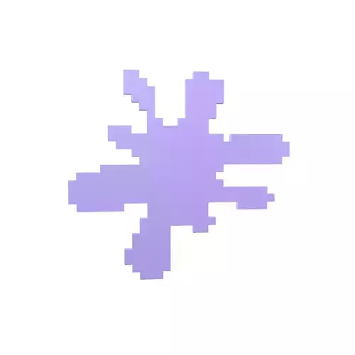 Voxel Splash Symbol v1 005 Low-poly 3D model