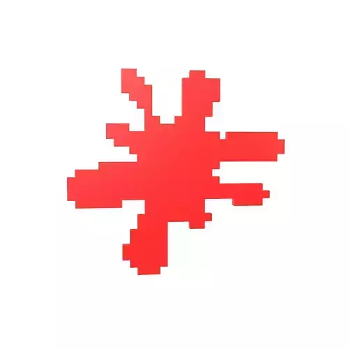 Voxel Splash Symbol v1 006 Low-poly 3D model
