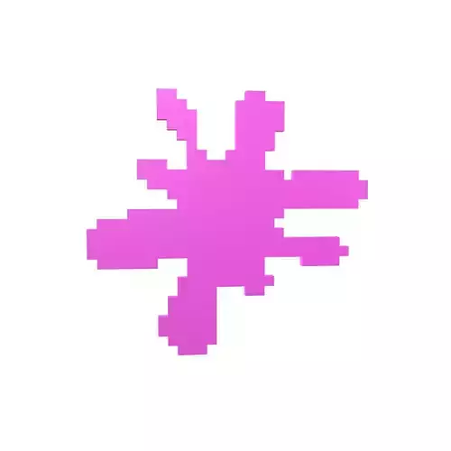 Voxel Splash Symbol v1 007 Low-poly 3D model