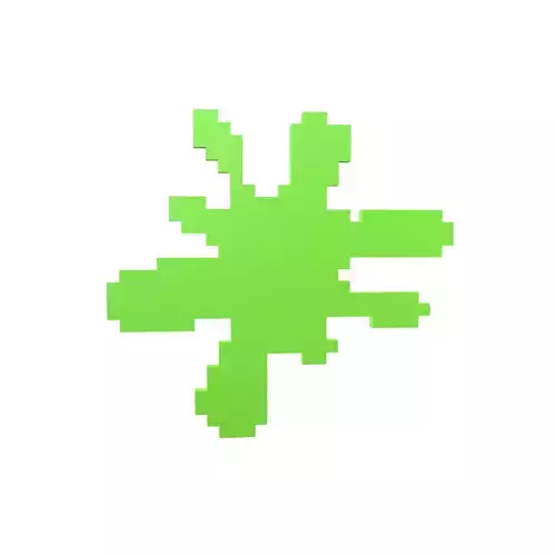 Voxel Splash Symbol v1 008 Low-poly 3D model