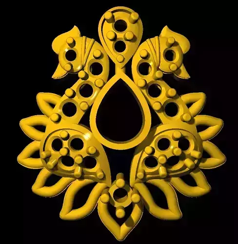 Sidepiece pendant with ornate design