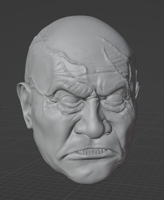 Bounty Hunter Head Sculpt 6 inch 1 12th Scale 3D print model_1