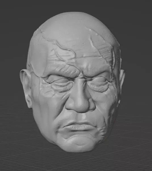 Bounty Hunter Head Sculpt 6 inch 1 12th Scale 3D print model_0