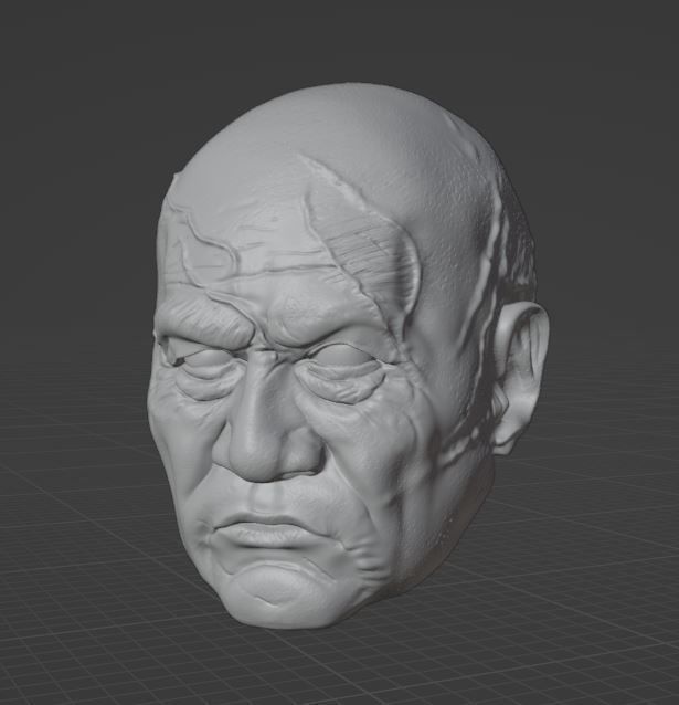 Bounty Hunter Head Sculpt 6 inch 1 12th Scale 3D print model_4