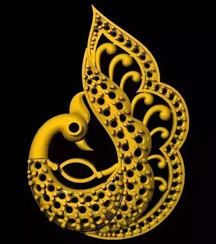 Sidepiece golden peacock