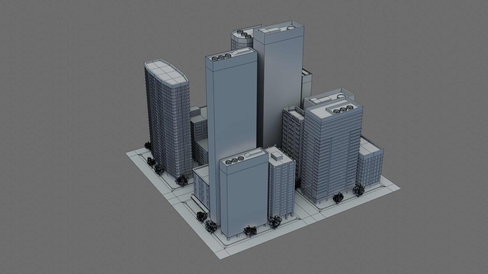 Modular City Block- Low Poly - Game Ready - PBR Low-poly 3D model_14