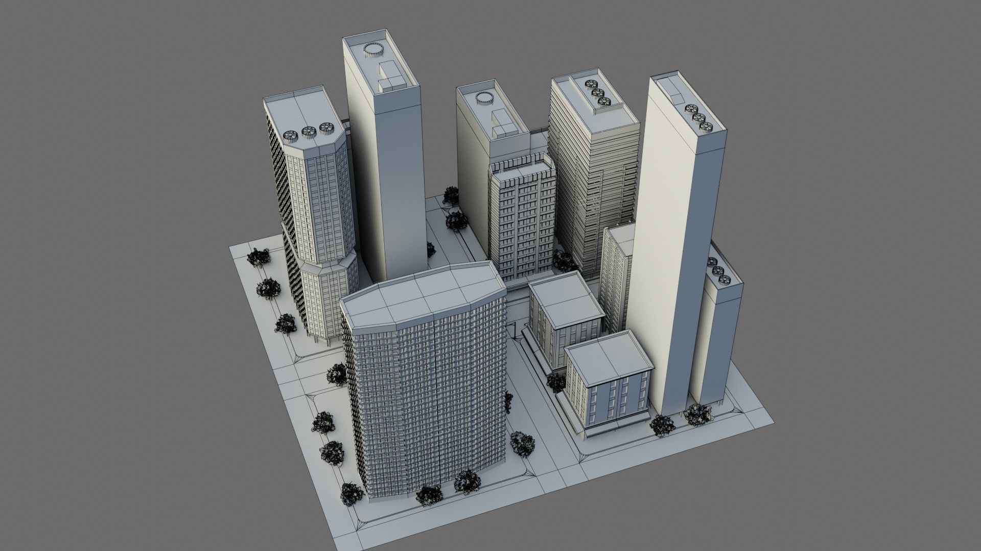 Modular City Block- Low Poly - Game Ready - PBR Low-poly 3D model_11