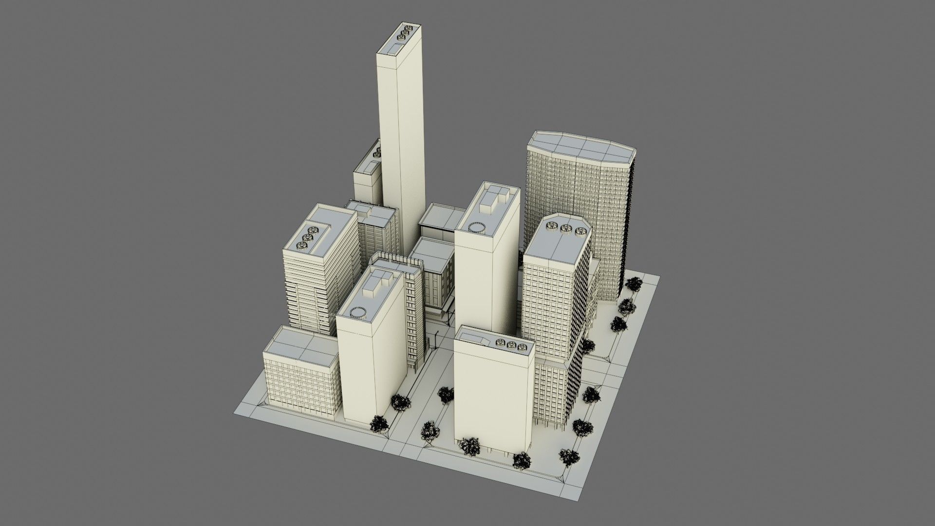 Modular City Block- Low Poly - Game Ready - PBR Low-poly 3D model_13