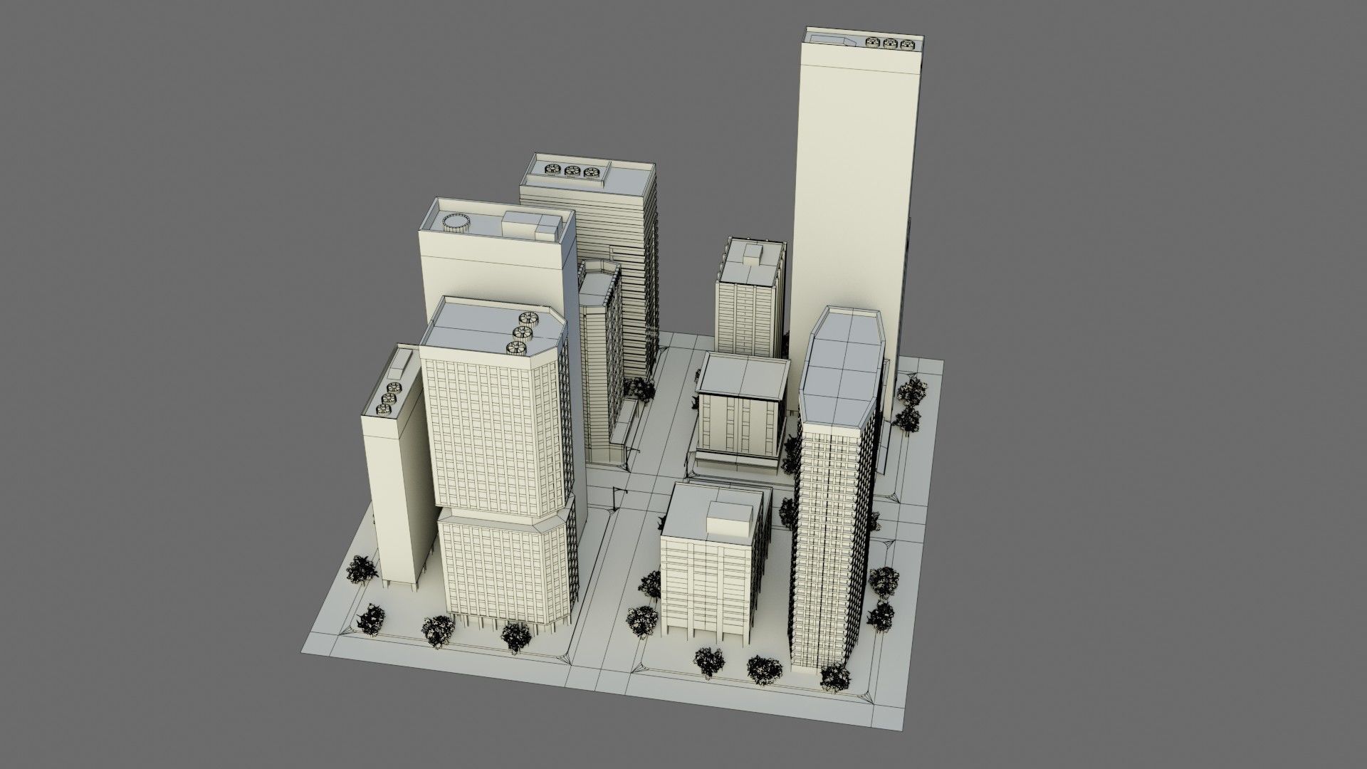 Modular City Block- Low Poly - Game Ready - PBR Low-poly 3D model_12