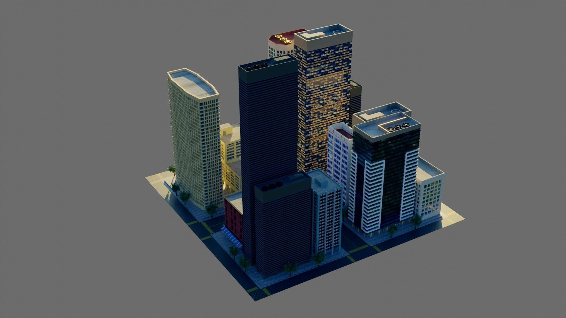 Modular City Block- Low Poly - Game Ready - PBR Low-poly 3D model_4