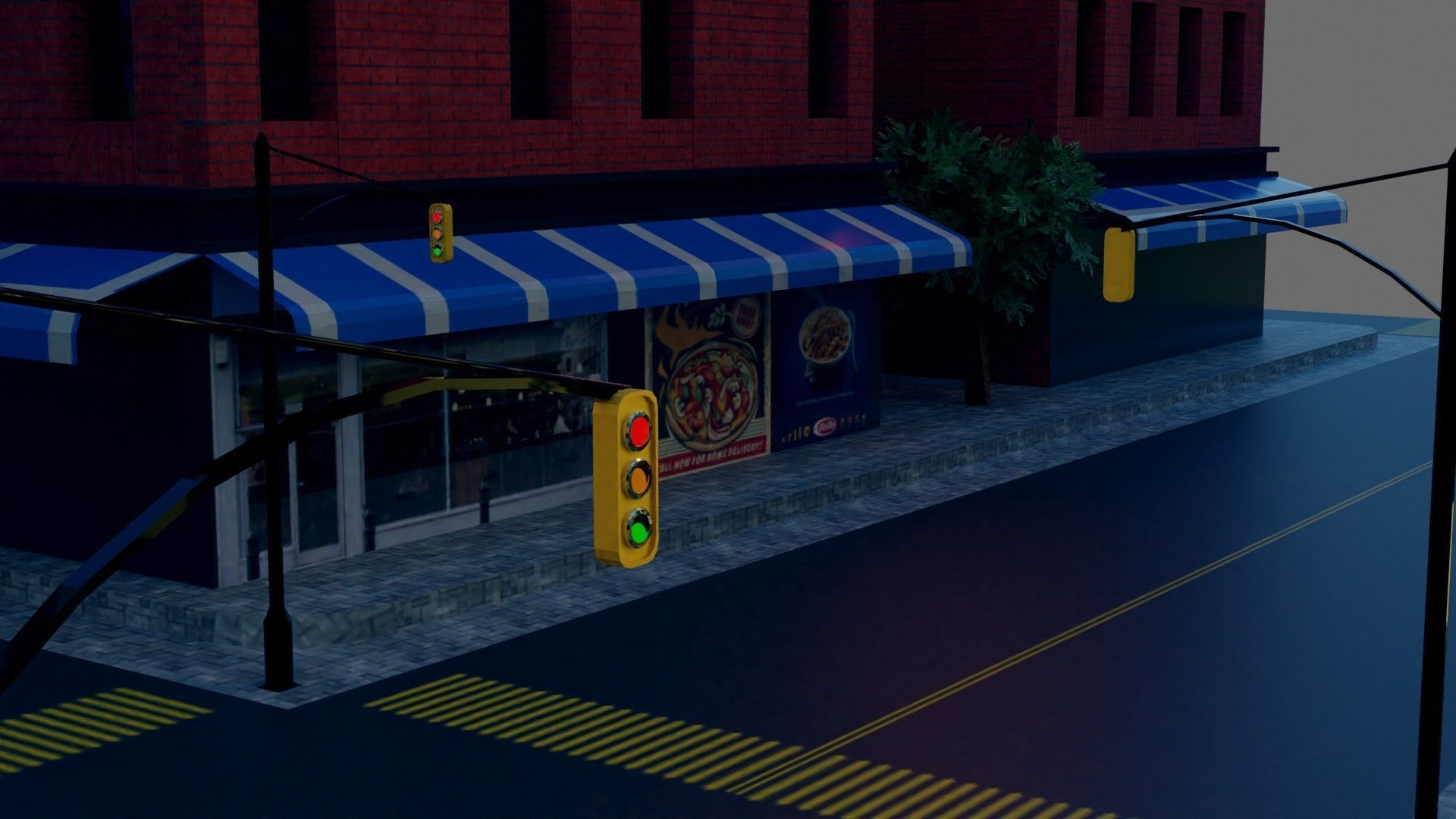 Modular City Block- Low Poly - Game Ready - PBR Low-poly 3D model_9