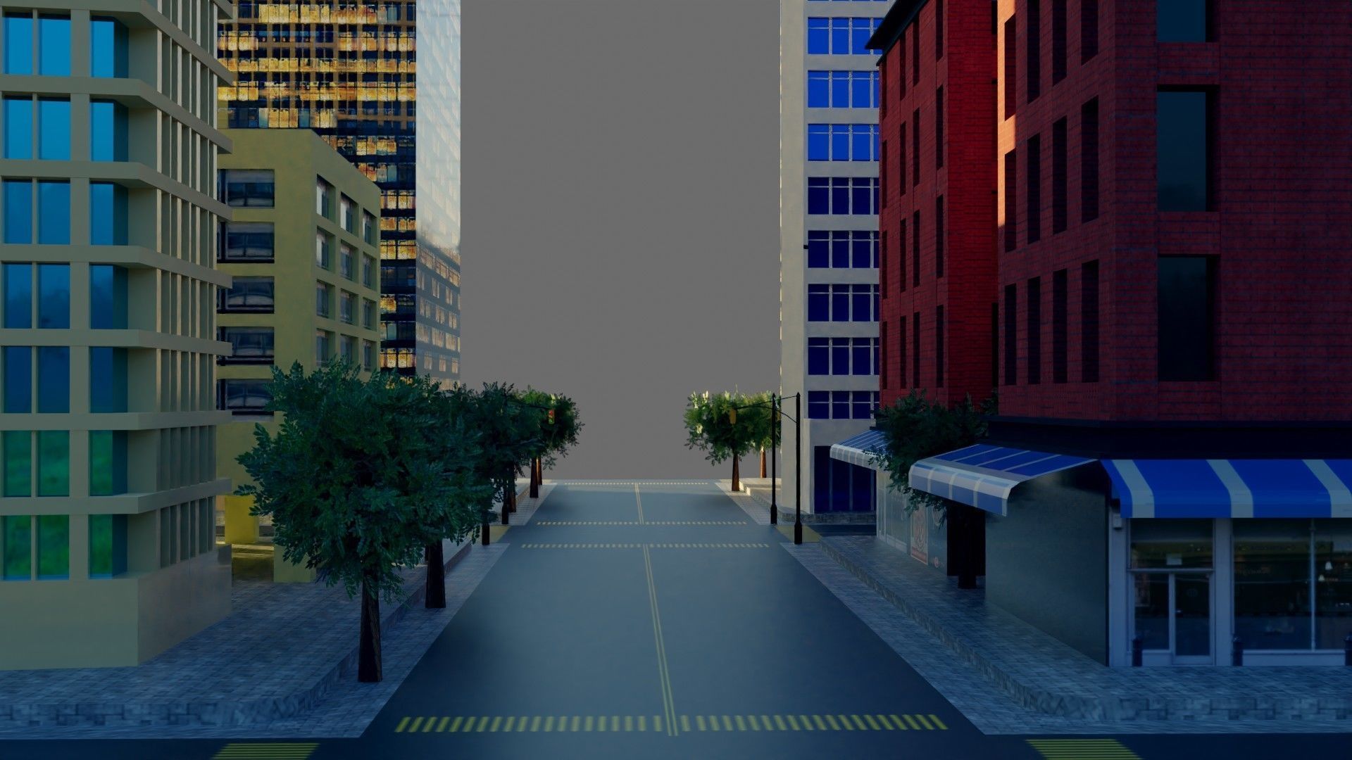 Modular City Block- Low Poly - Game Ready - PBR Low-poly 3D model_8