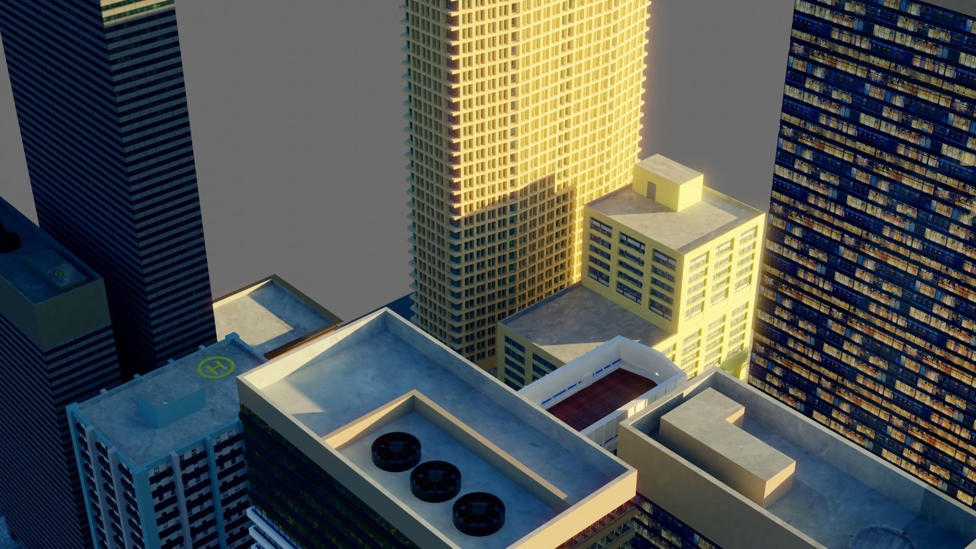 Modular City Block- Low Poly - Game Ready - PBR Low-poly 3D model_5