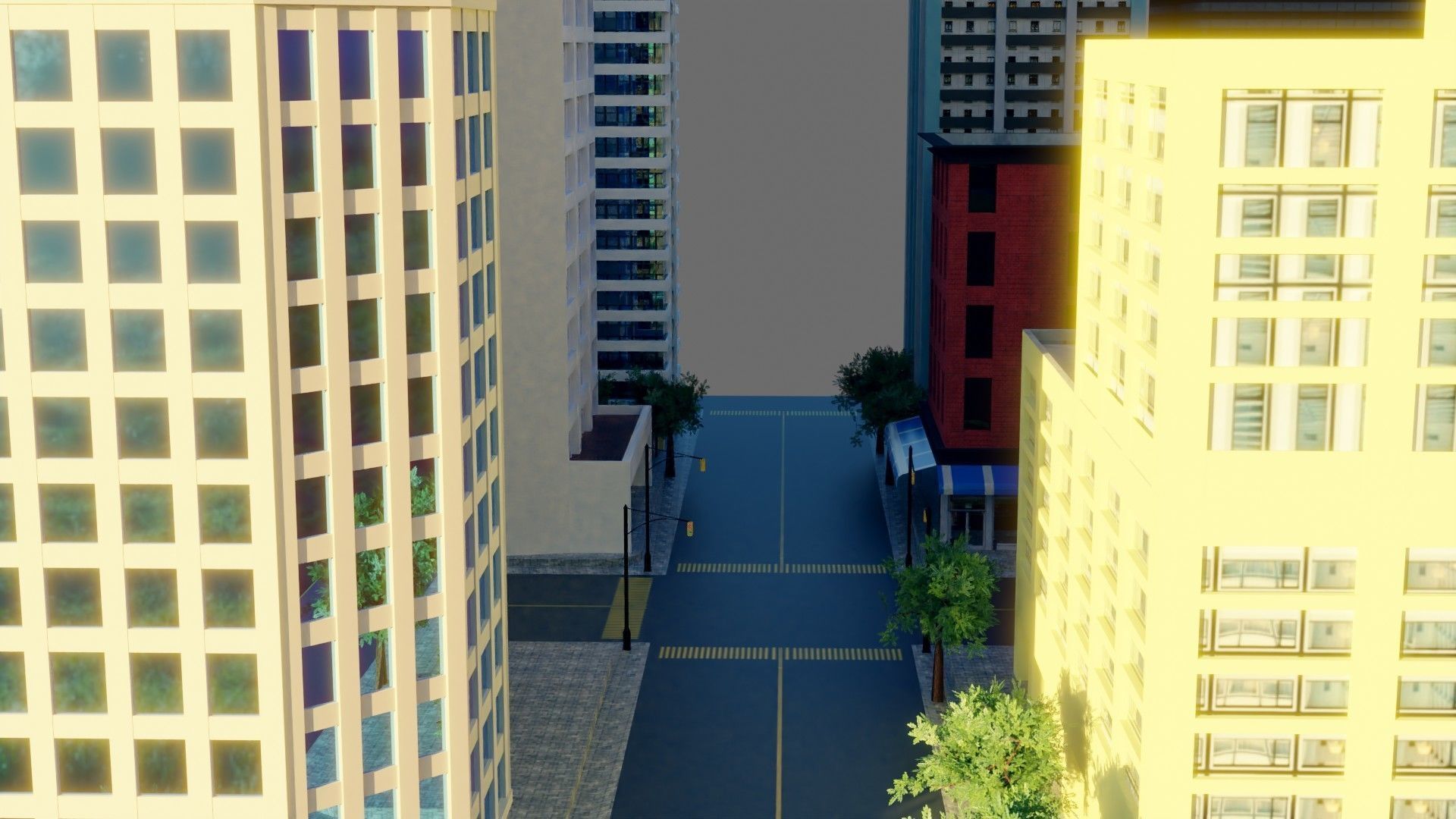 Modular City Block- Low Poly - Game Ready - PBR Low-poly 3D model_7