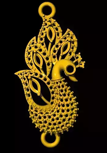 Sidepiece gold peacock