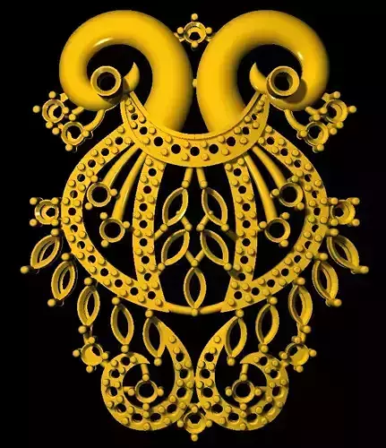 Sidepiece octopus in gold