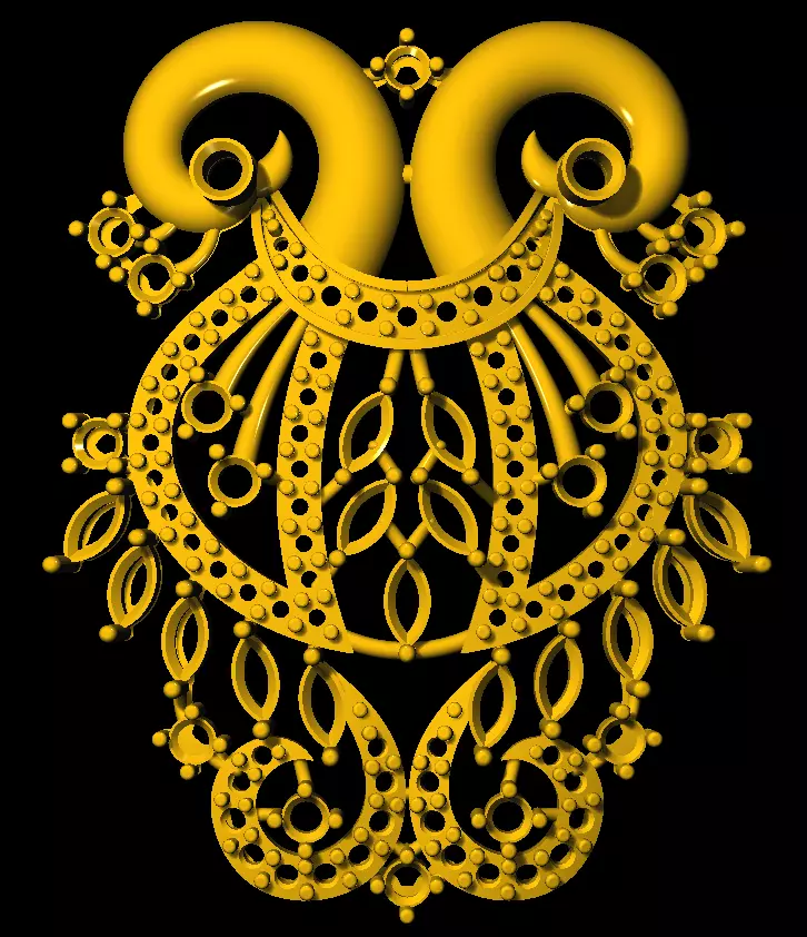 Sidepiece octopus in gold 3D print model_0