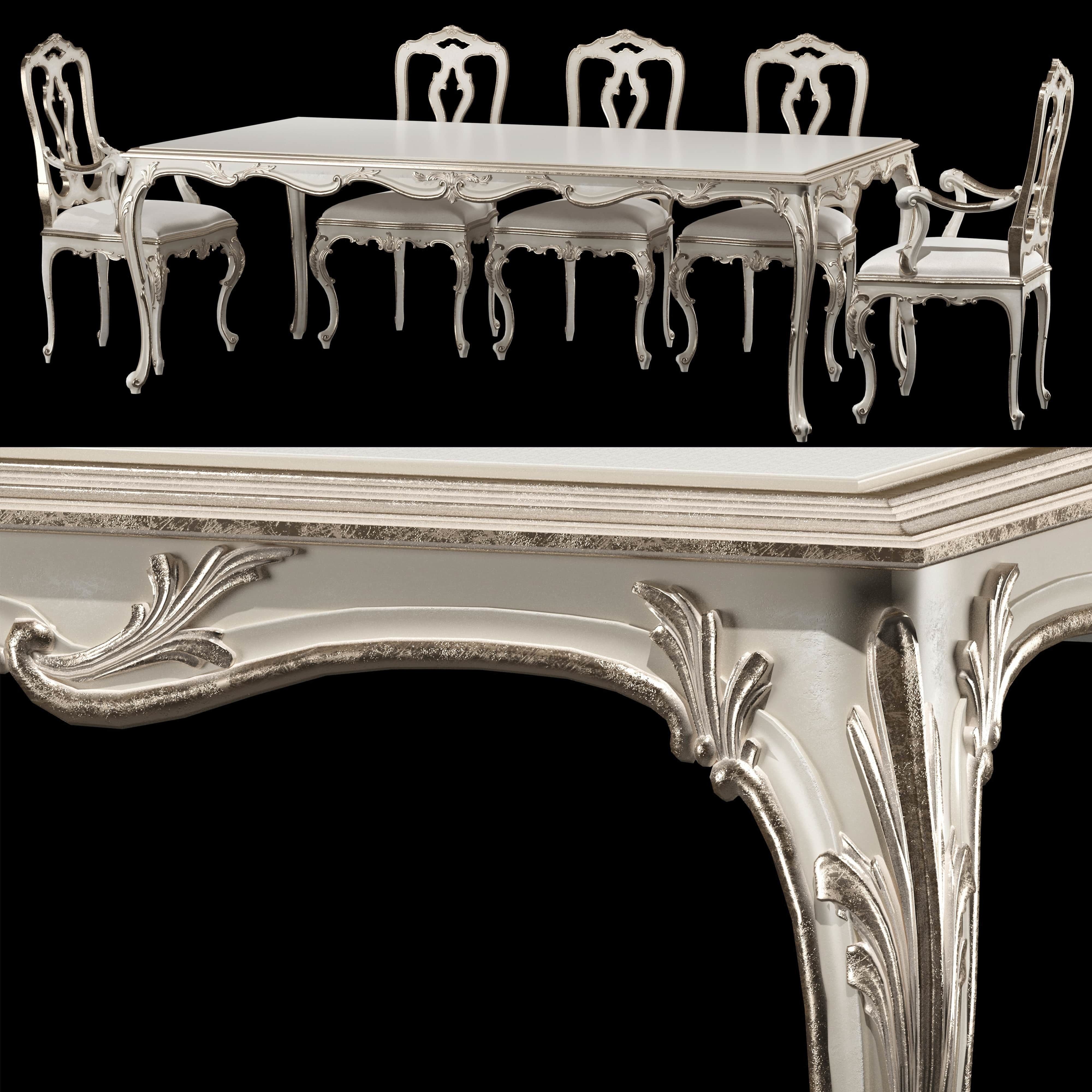 roberto giovannini dining table and chair 3D model_7