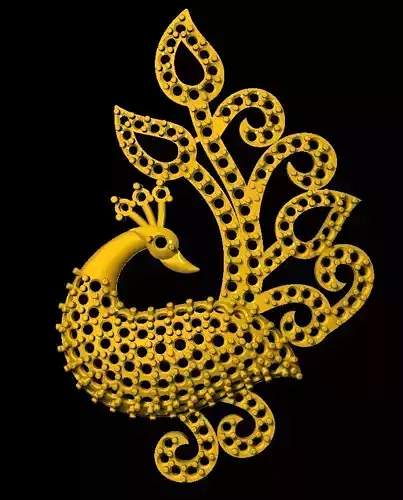 Sidepiece golden peacock