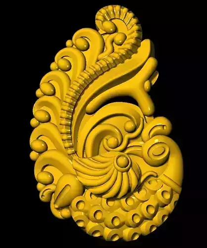 Sidepiece ornate gold pendant