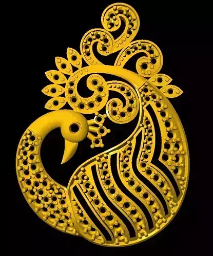 Sidepiece golden peacock