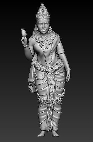 Lakshmi Idol 3D Printable Model 5 3D print model