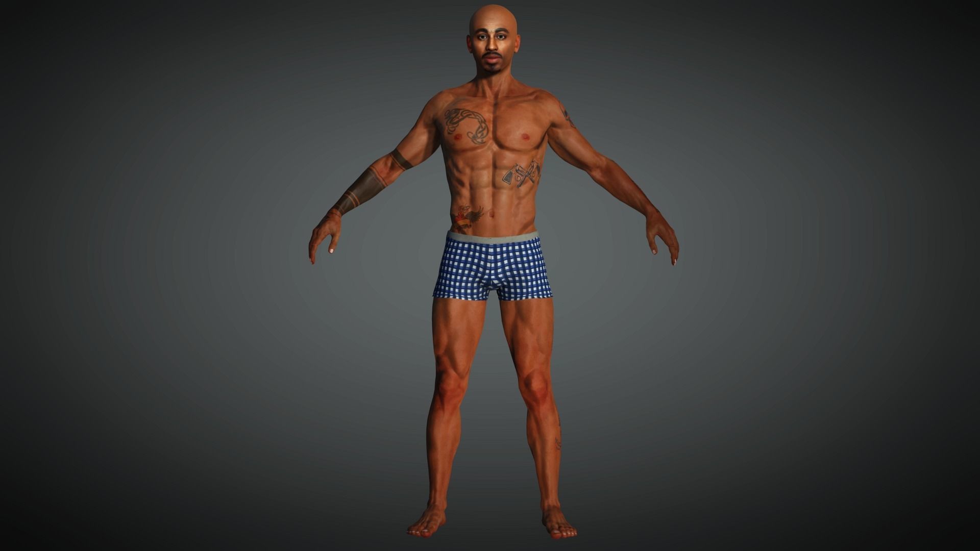 AAA Realistic Male Character 19 Low-poly 3D model_5