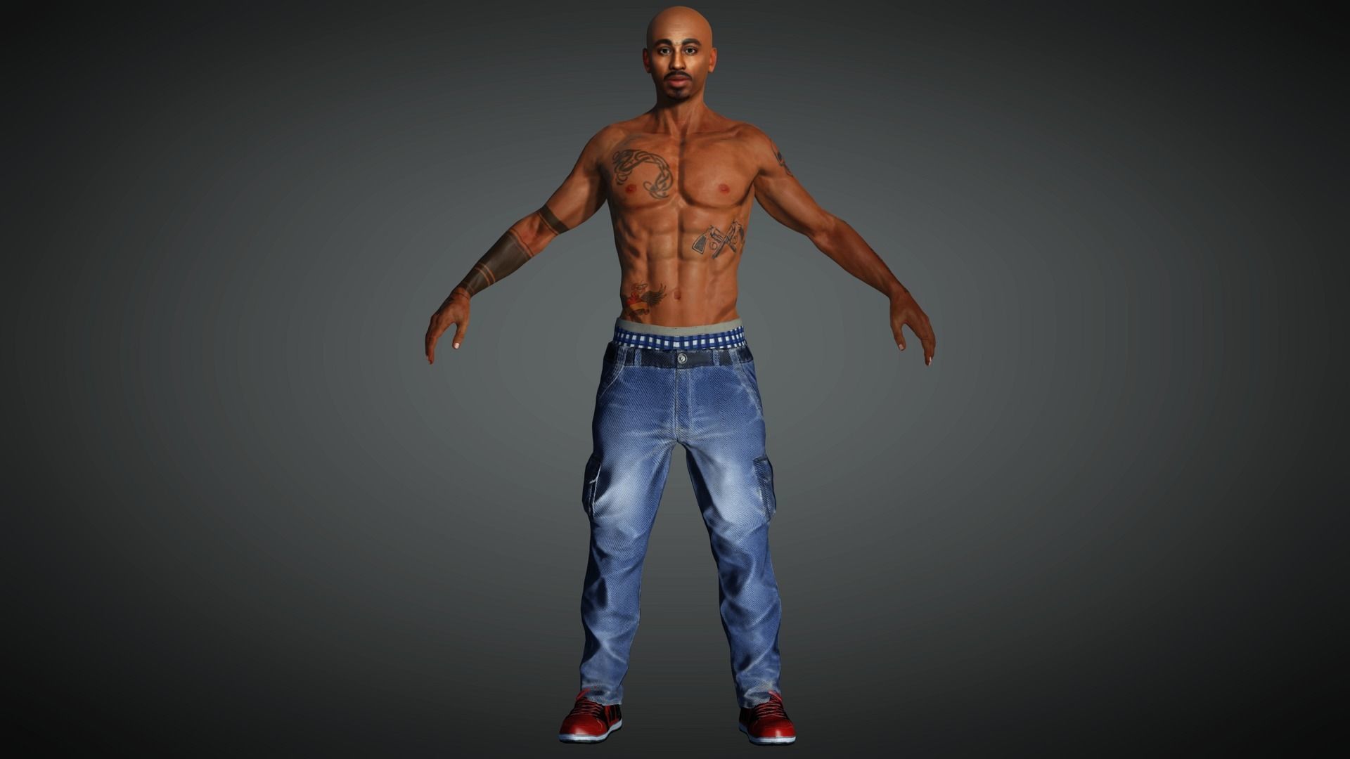 AAA Realistic Male Character 19 Low-poly 3D model_4