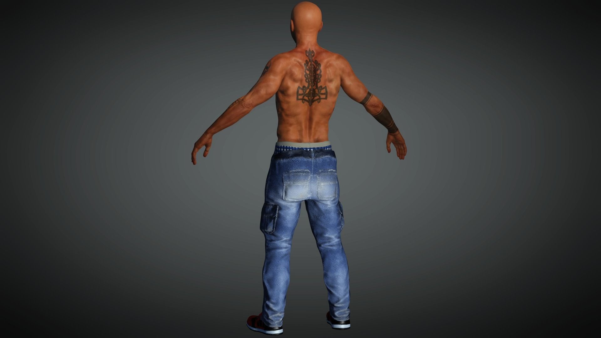 AAA Realistic Male Character 19 Low-poly 3D model_10