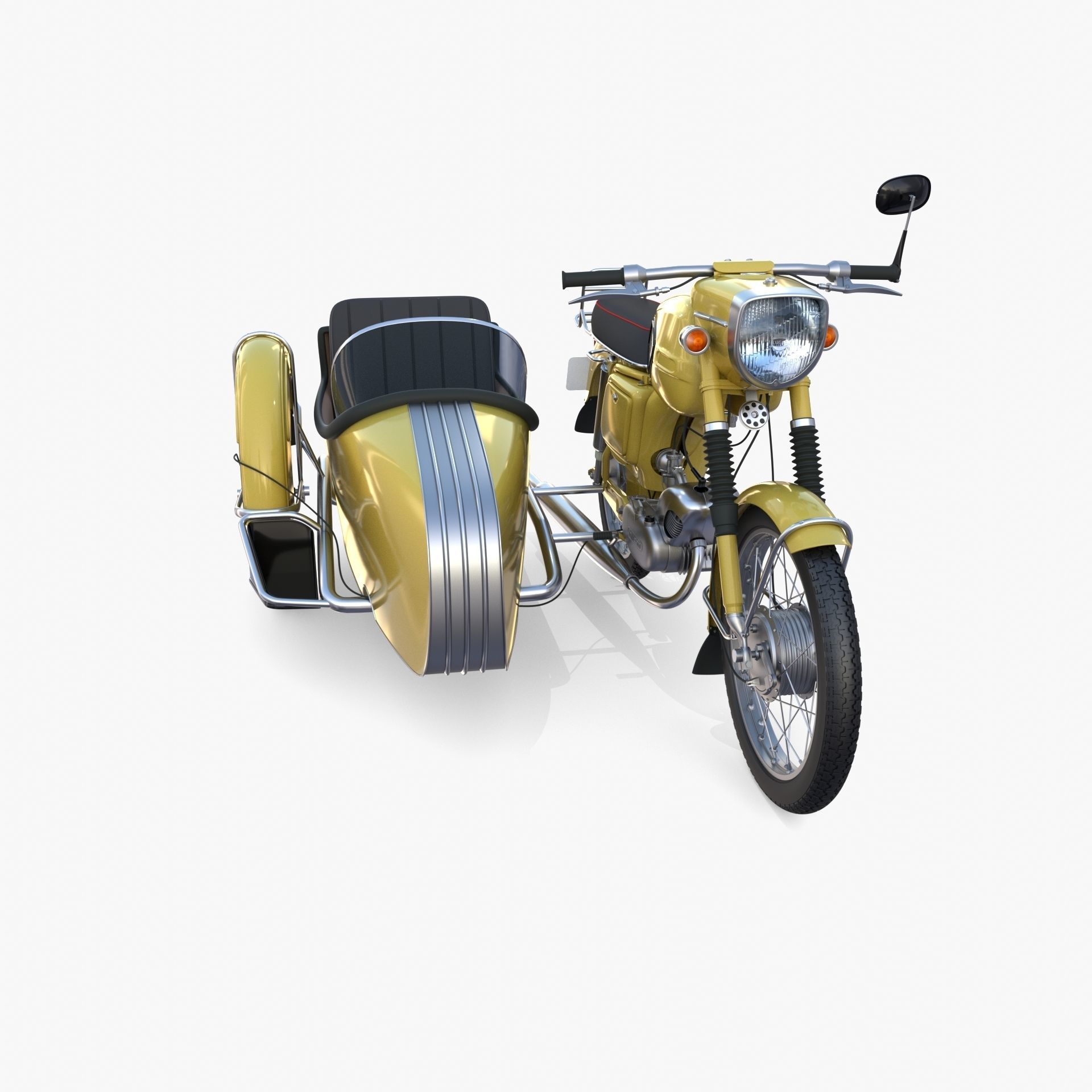 Generic motorcycle w sidecar 3D model_6