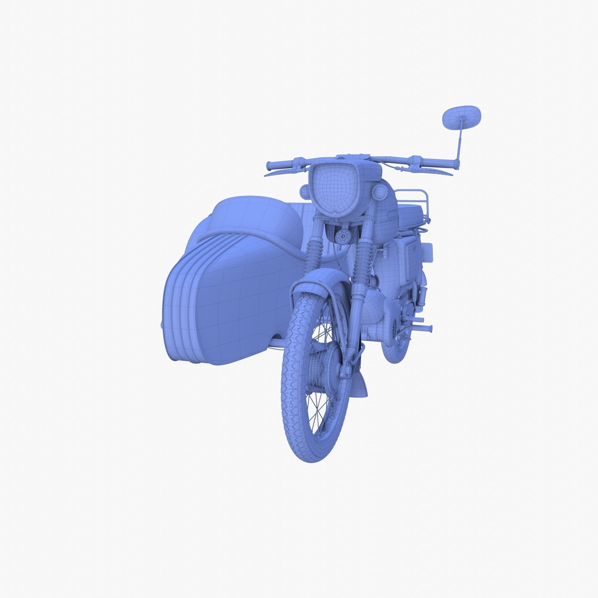 Generic motorcycle w sidecar 3D model_12