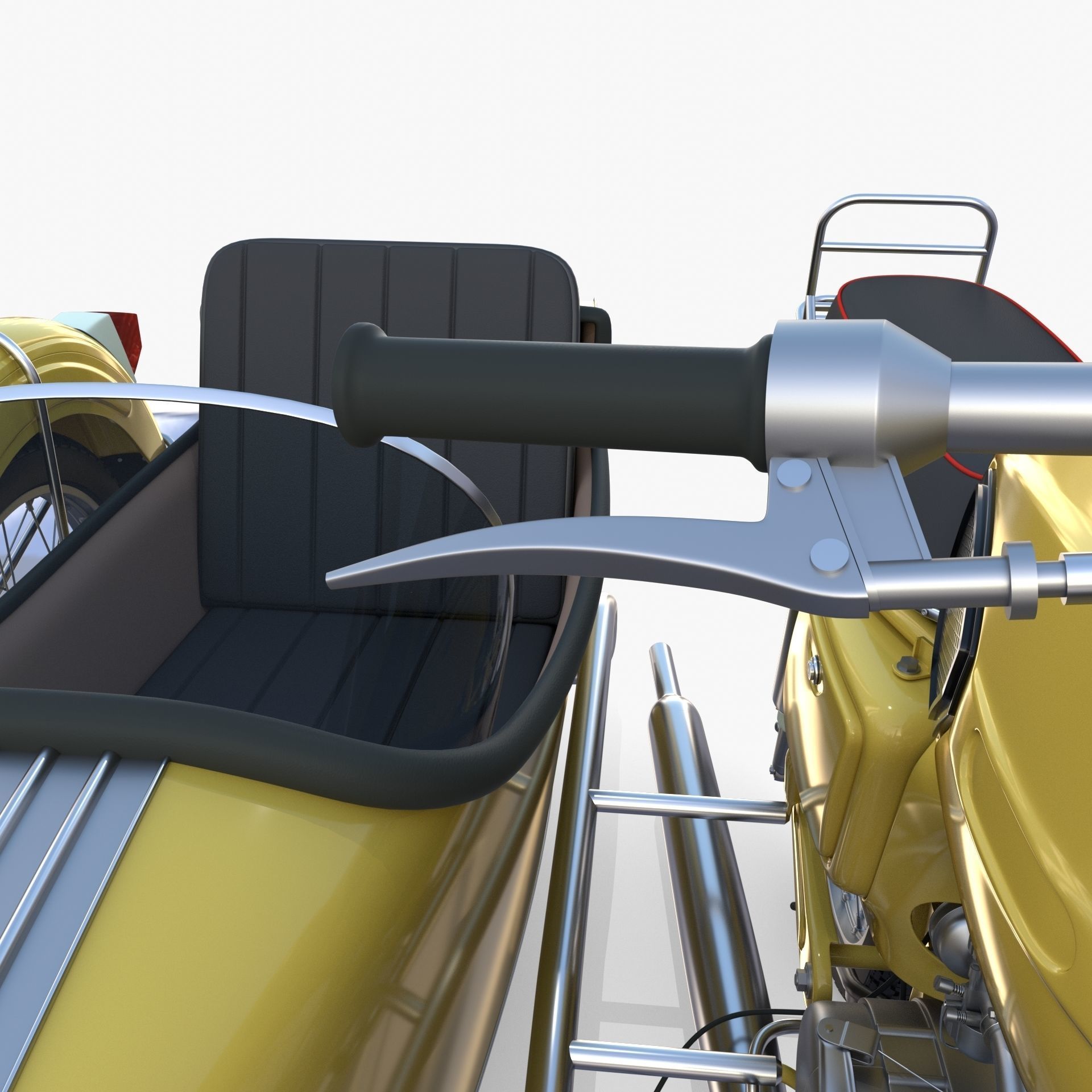 Generic motorcycle w sidecar 3D model_9